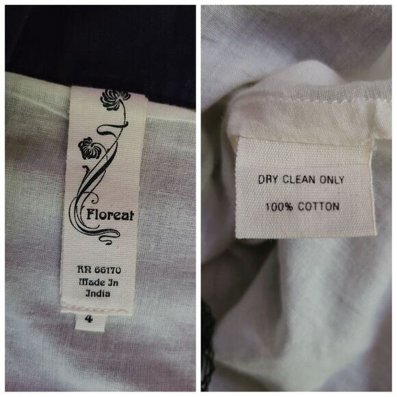 Anthropologie|Floreat Blue Embroidered Floral Midi Skirt, 4 - Picture 9 of 9